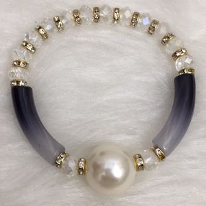 🌹Palm Beach Pearl & Black Stretch Bracelet